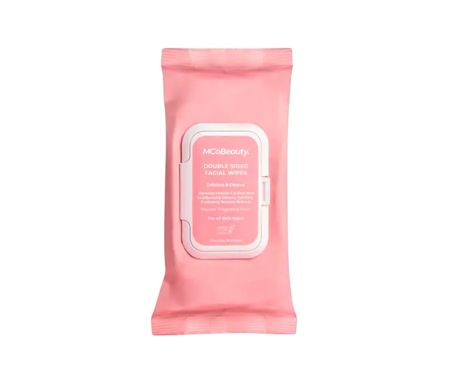 MCoBeauty makeup wipes, perfect for in-flight beauty essentials
