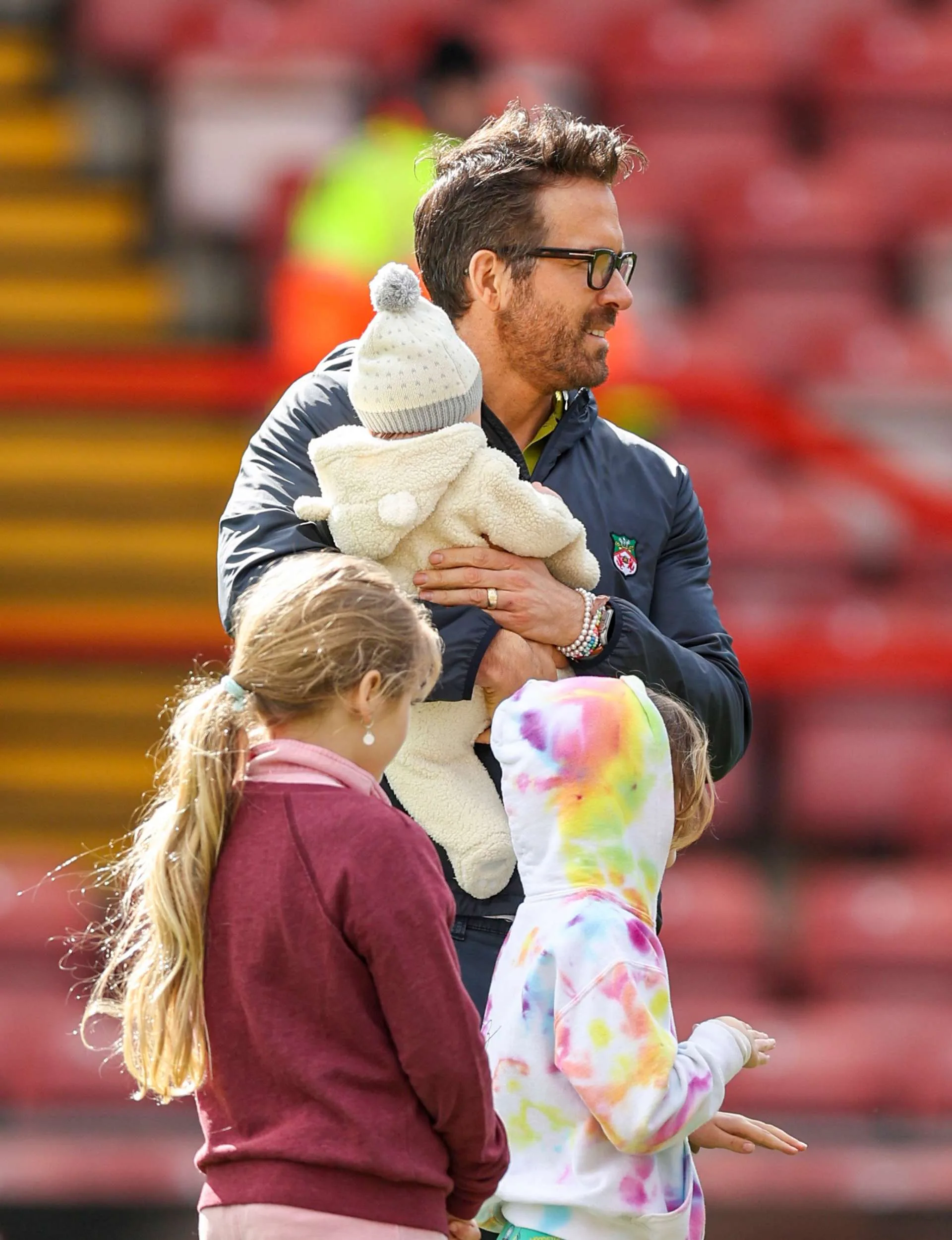 Ryan Reynolds with his kids