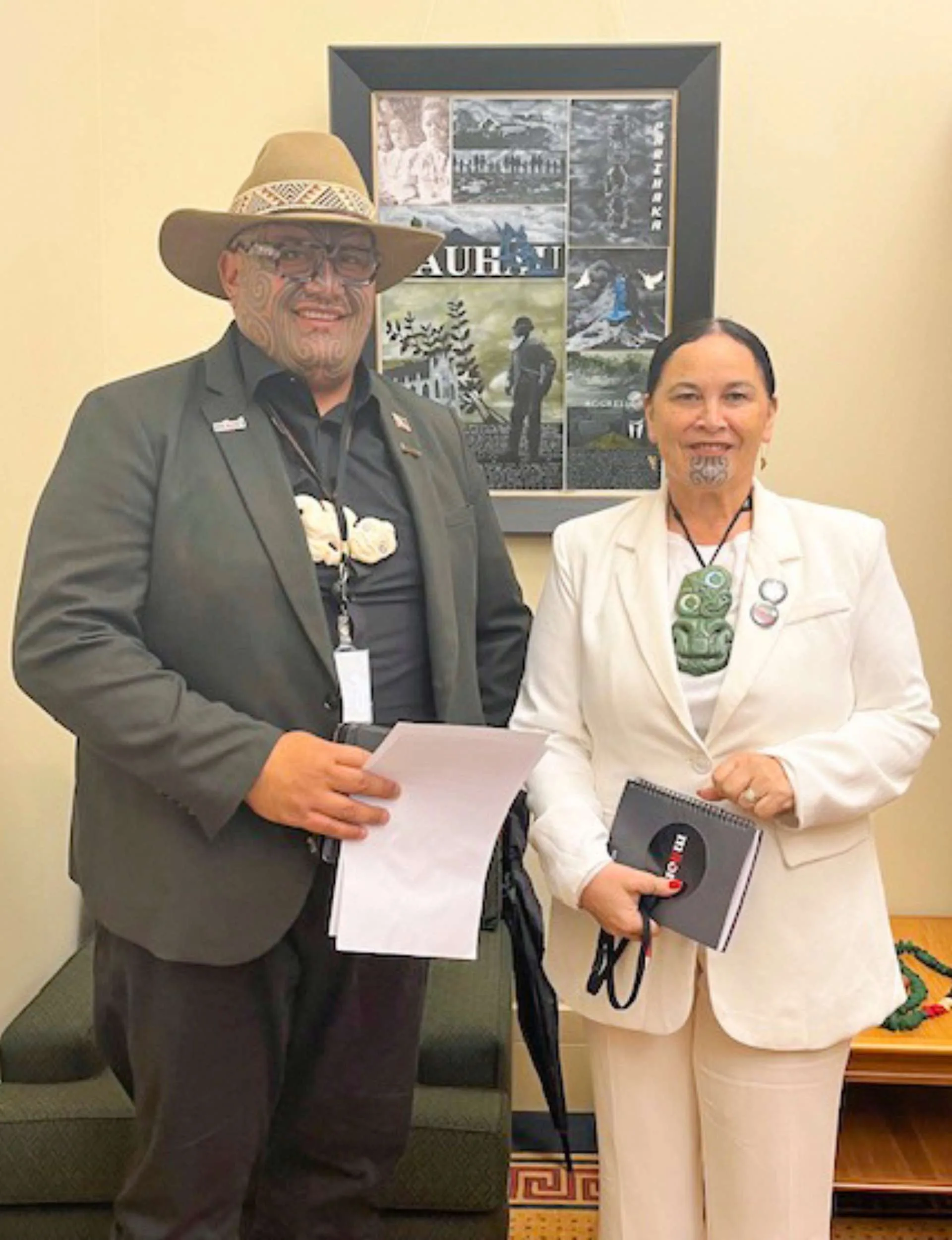 Debbie with Māori Party co-leader Rawiri Waititi.