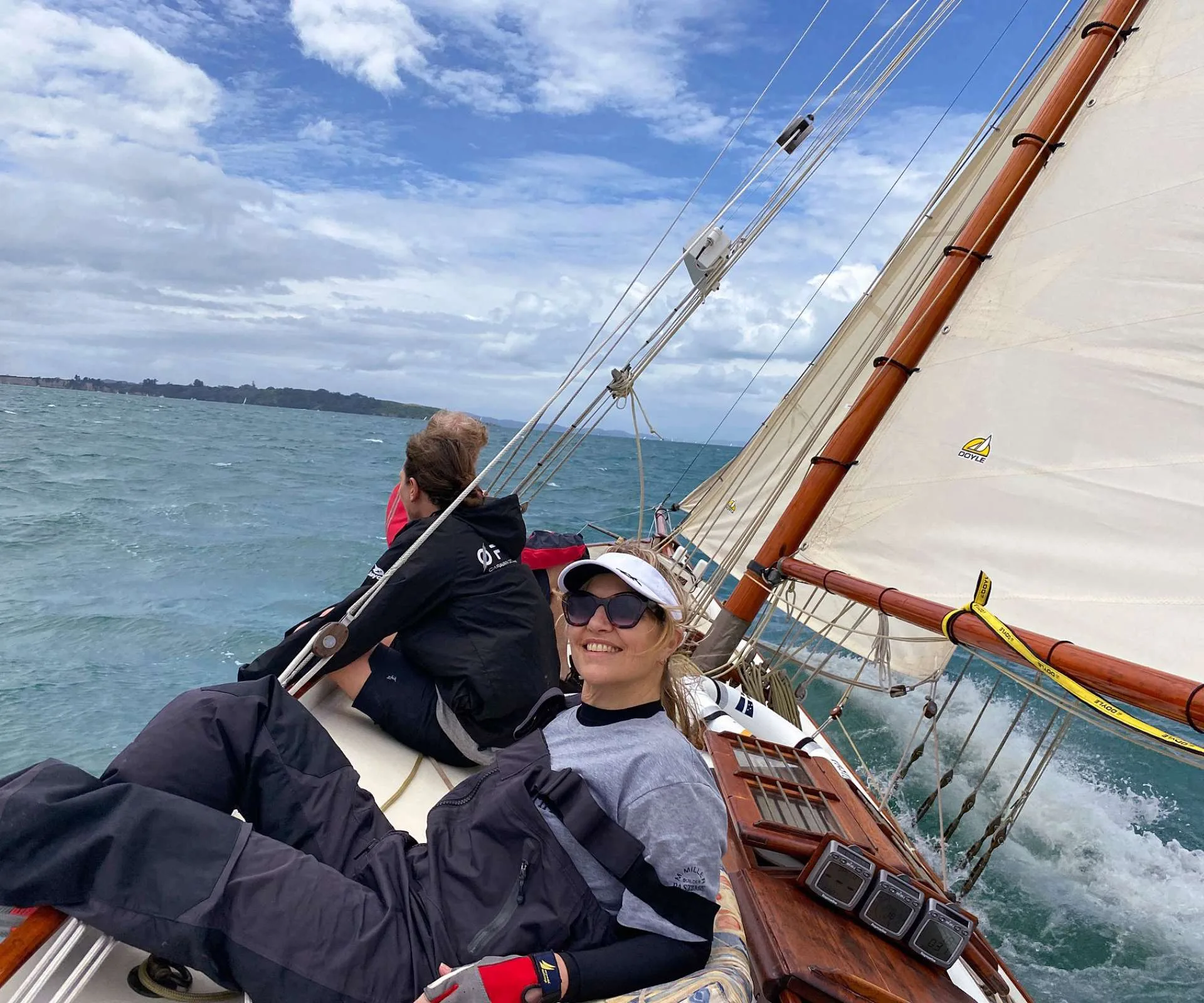 Mel on a sail boat