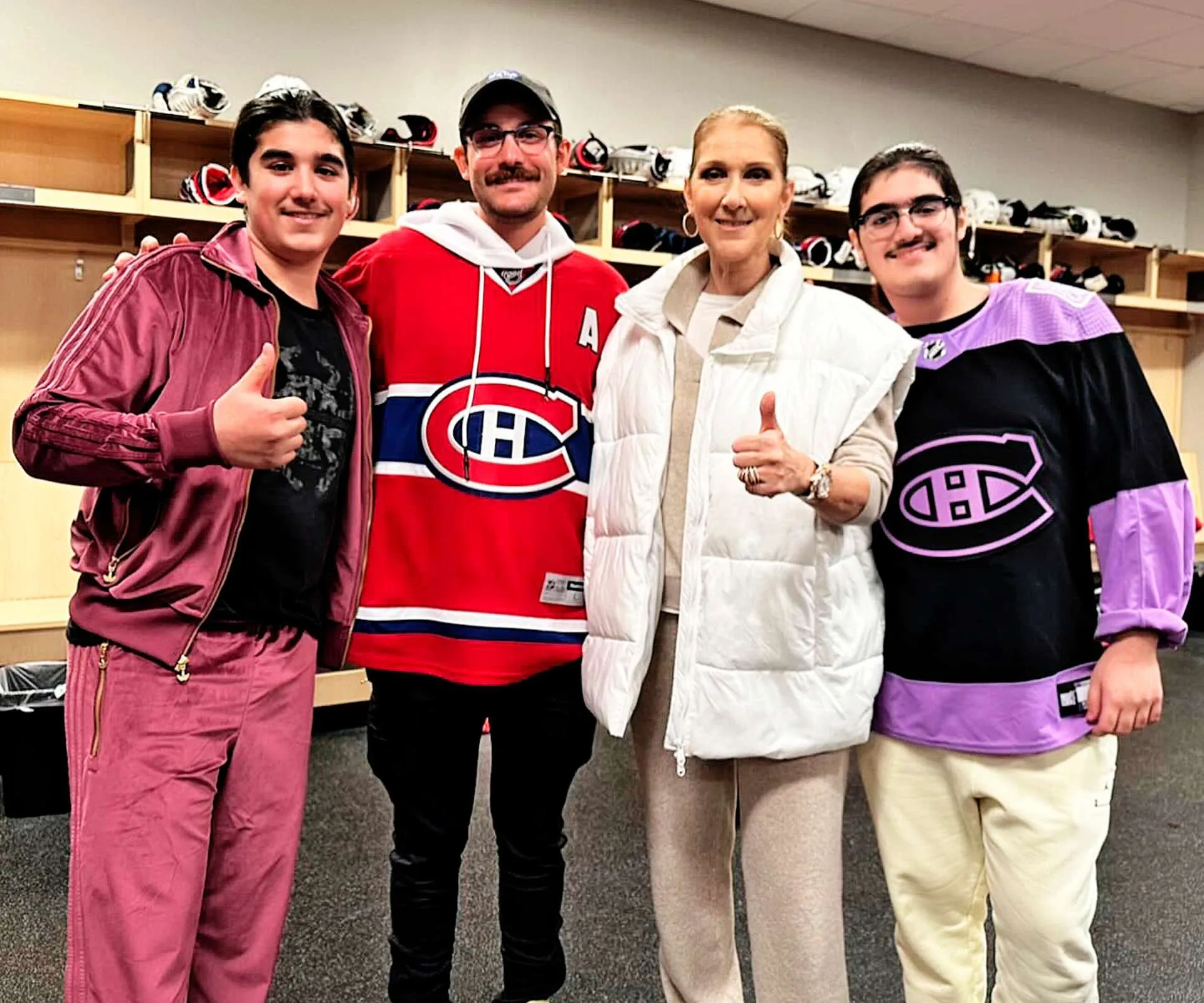 Cèline Dion with her sons