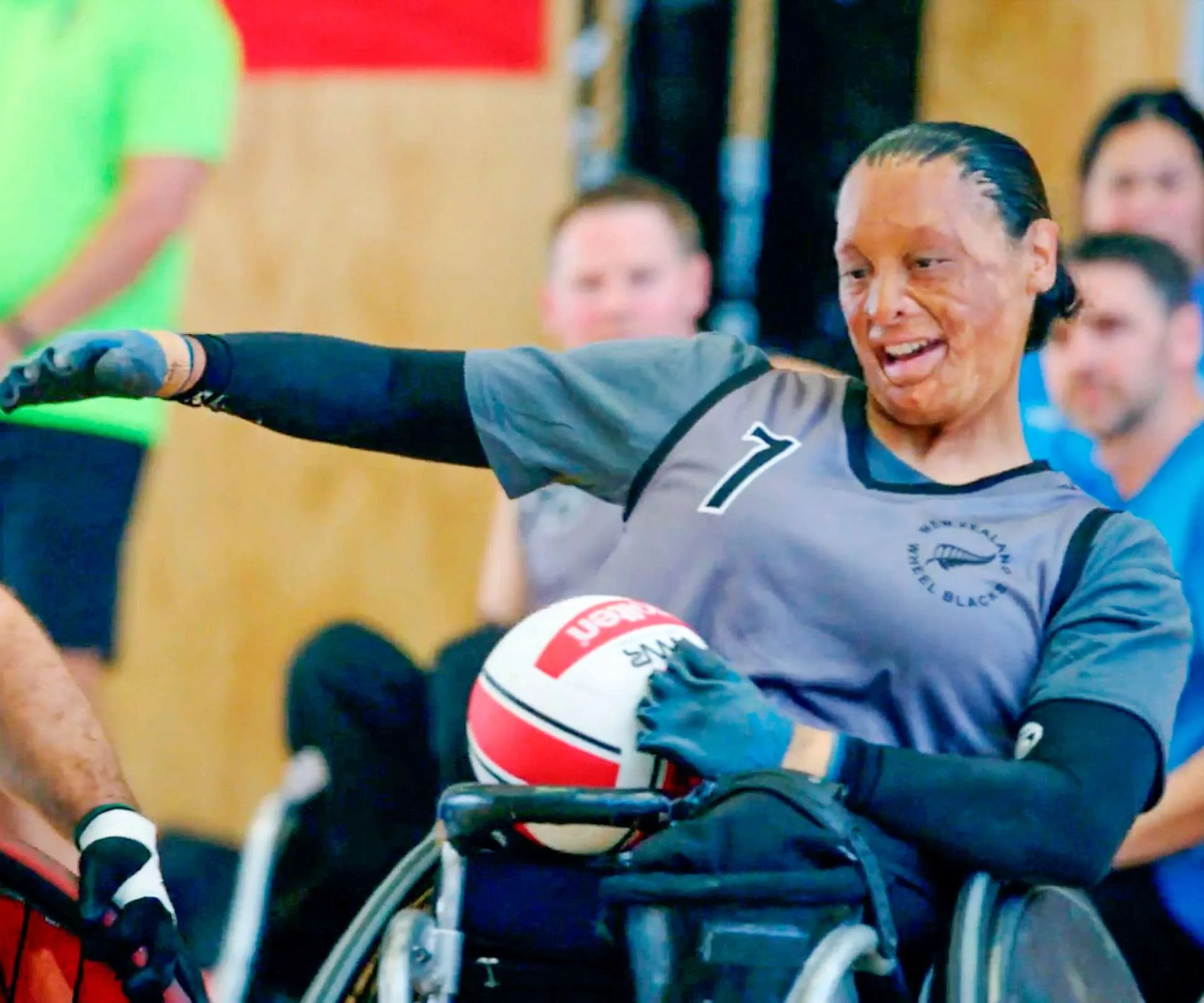 Maia Marshall-Amai playing wheelchair rugby
