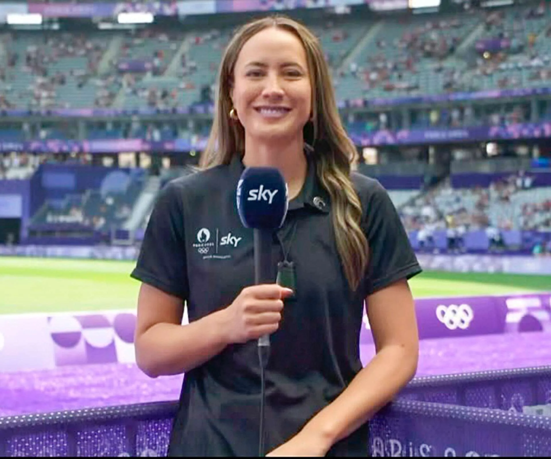 Courtney Tairi reporting for Sky Sport in Paris