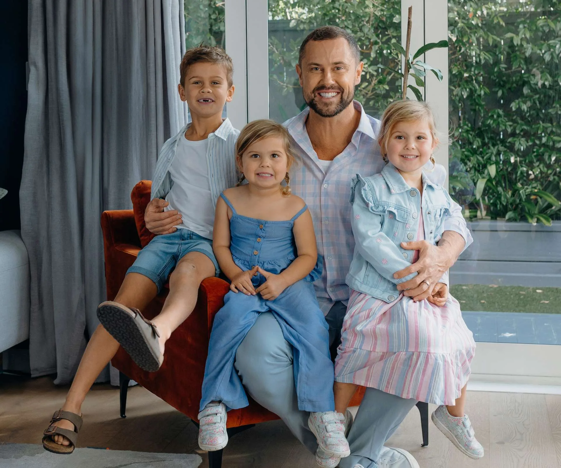 Sam with his kids