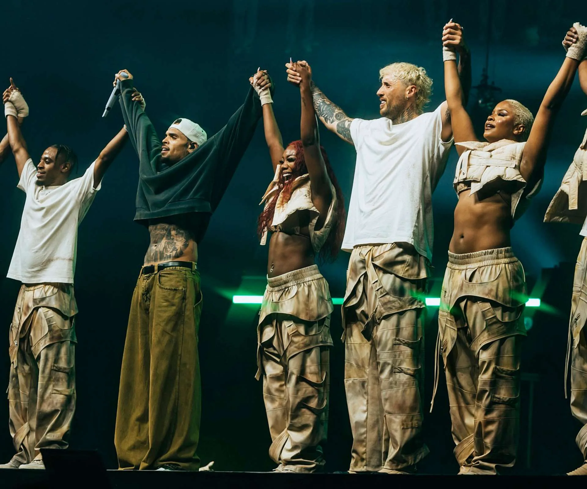 Lance on stage with Chris Brown