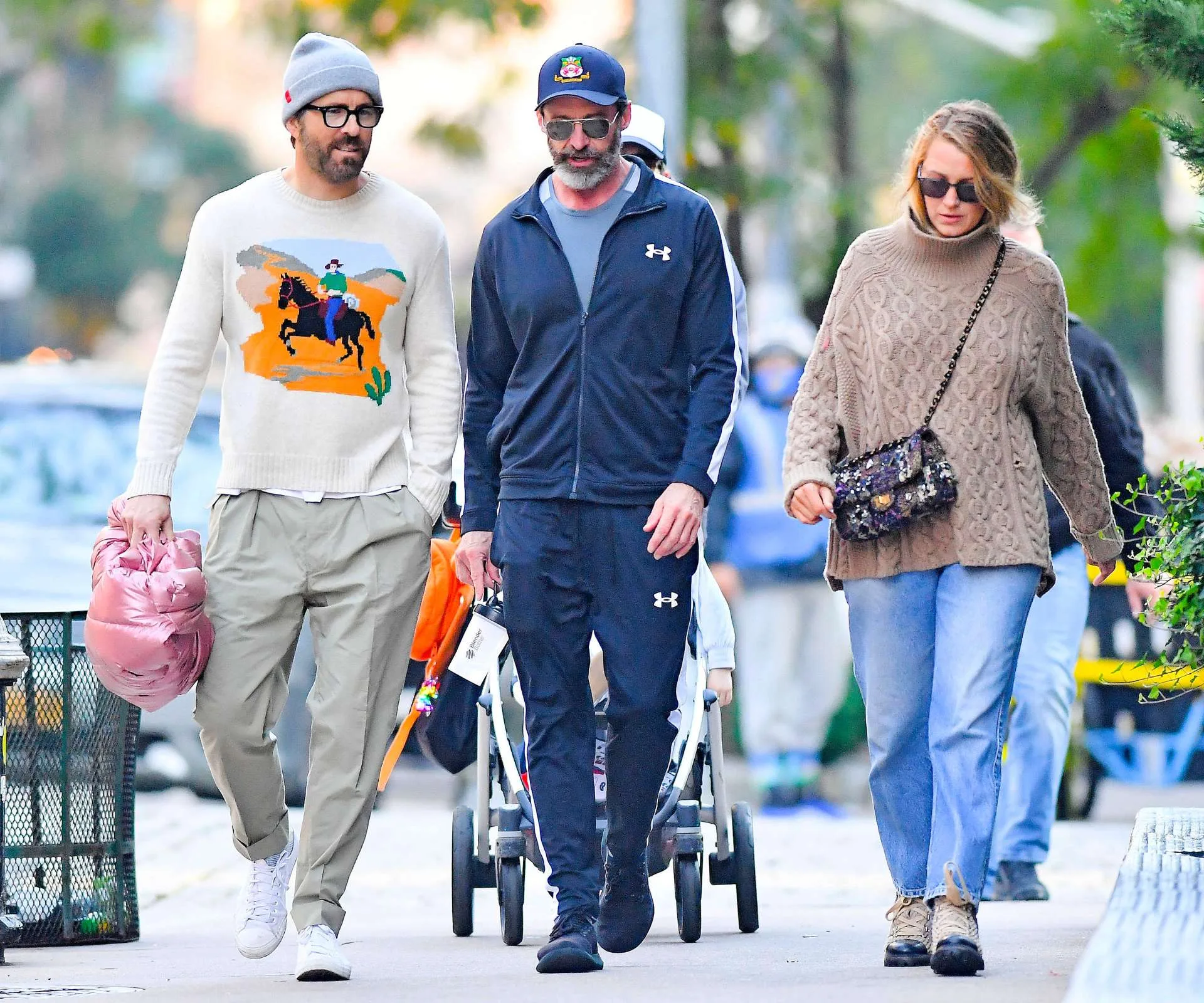 Blake, Ryan and Hugh walking down a footpath together