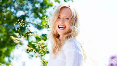 A woman with good dental care