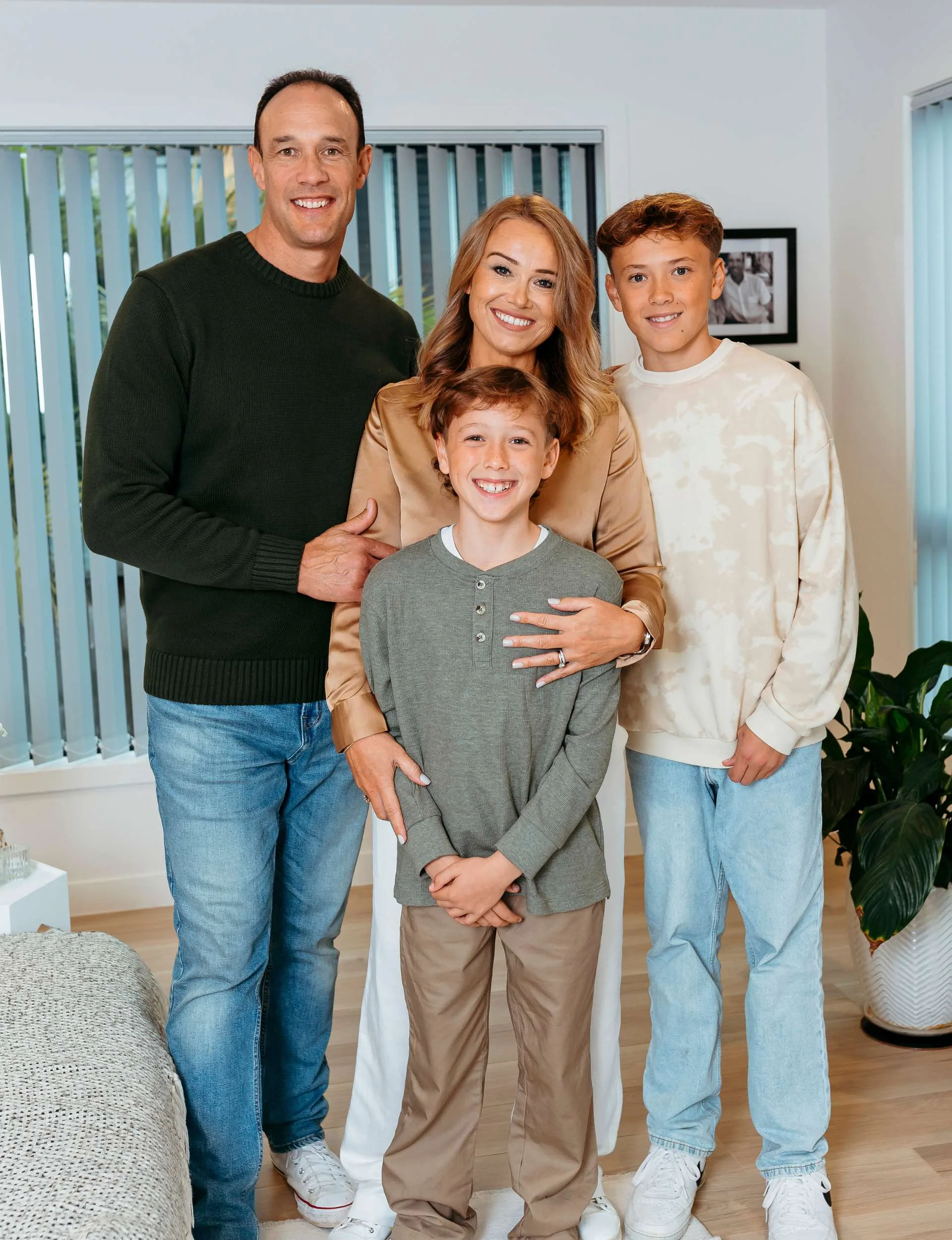 Logan Swann with his family, Jennifer, Lucas and Cole