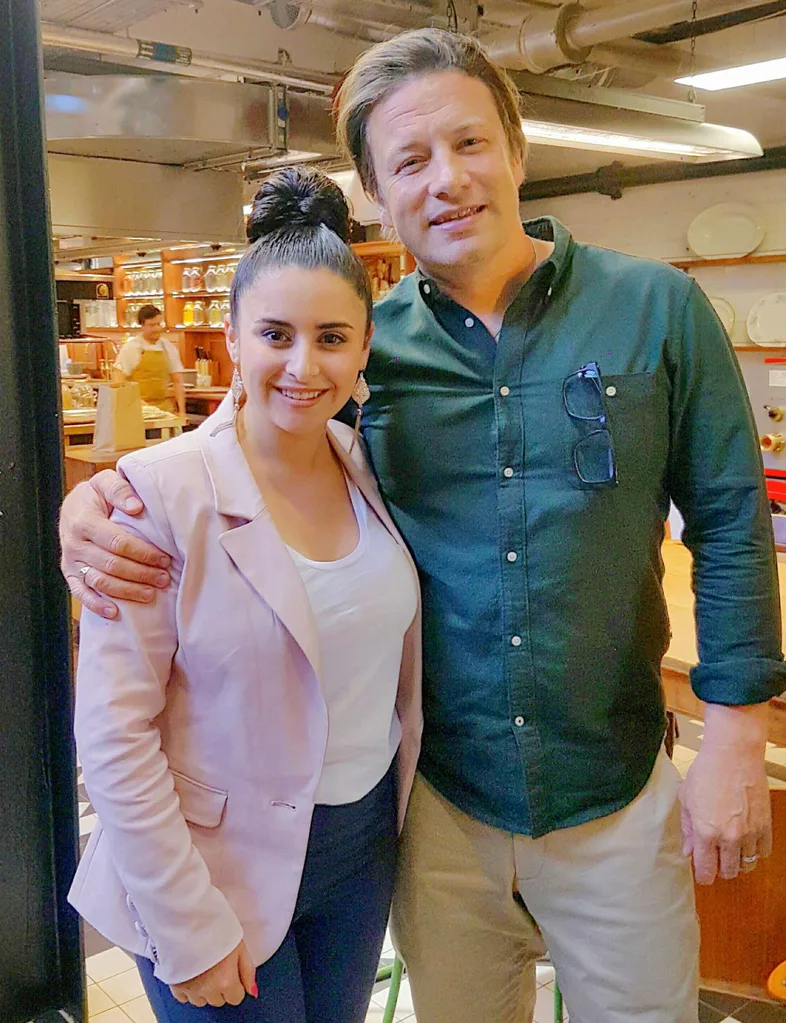 Alexia Hilbertidou with Jamie Oliver