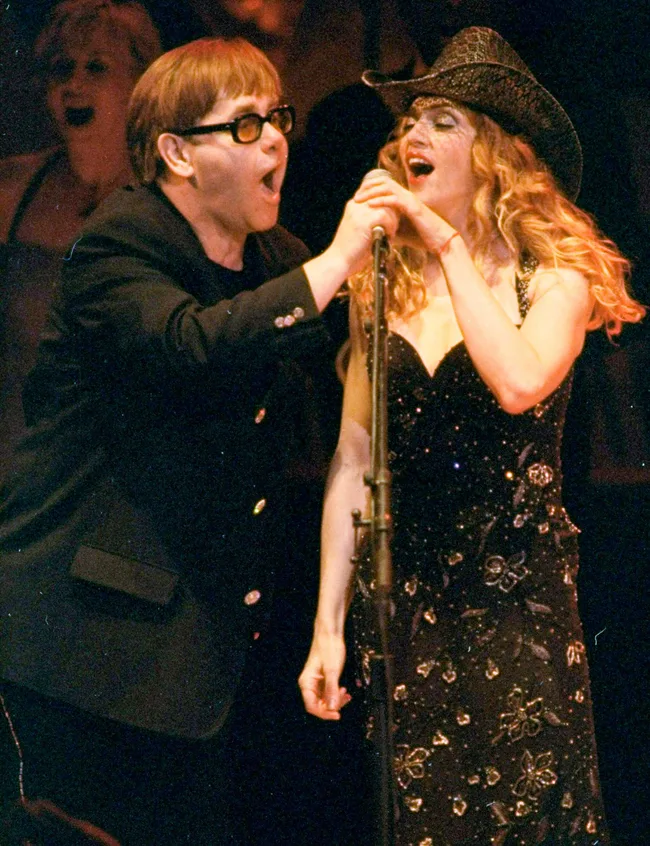 Hollywood stars Madonna and Elton John singing together