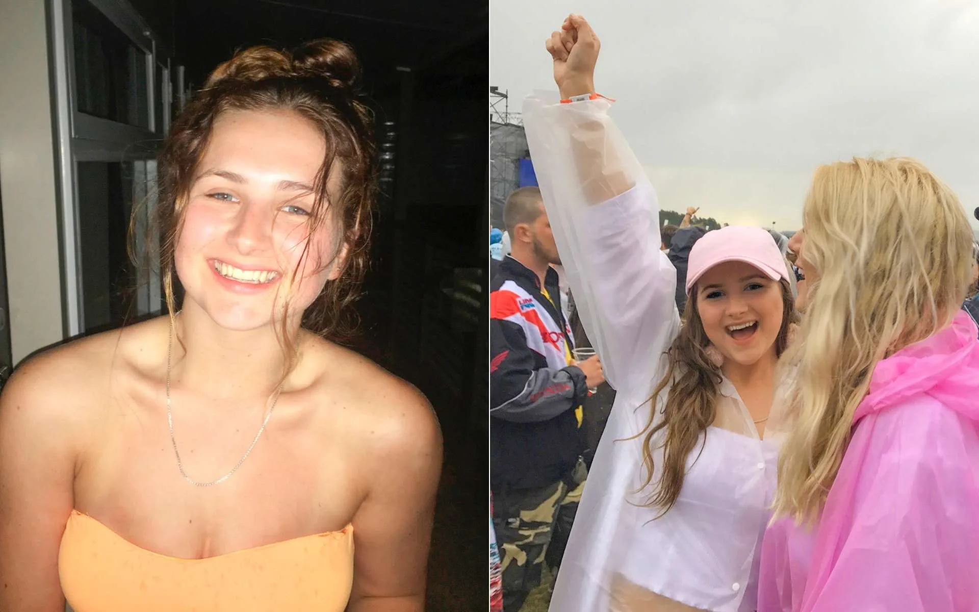 Two images of Sophie Brown as a teen before the assault
