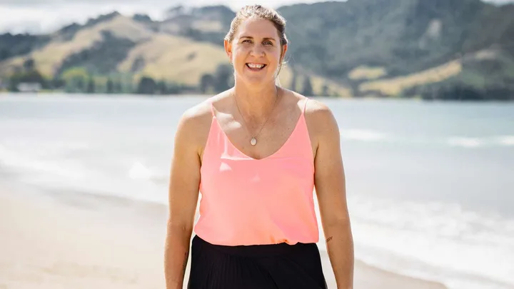 Casey Kopua on the beach before going on Celebrity Treasure Island