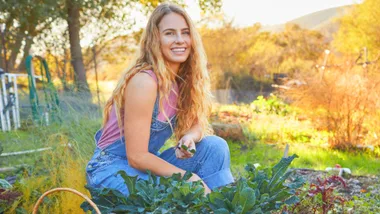 A woman doing her spring gardening