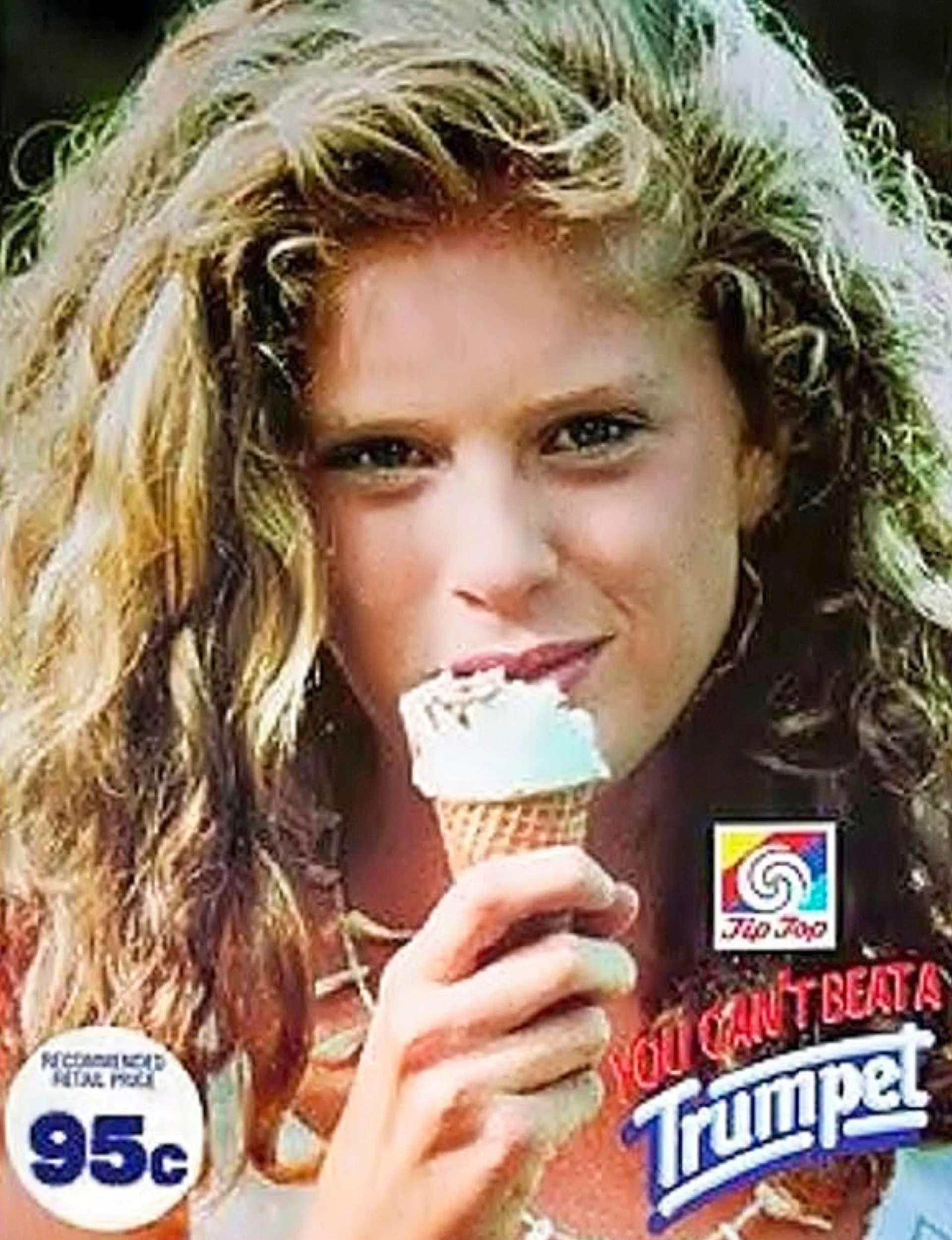 Rachel Hunter in a Tip Top advertisement when she was younger