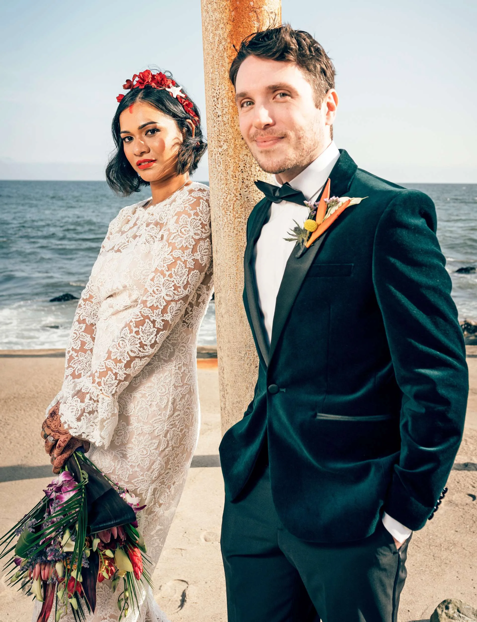 Shoshana with her husband Brian on their wedding day