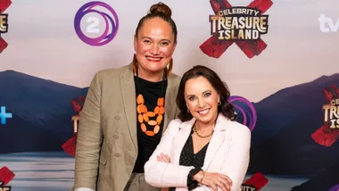 Celebrity Treasure Island stars Carmel and Suzanne at the launch
