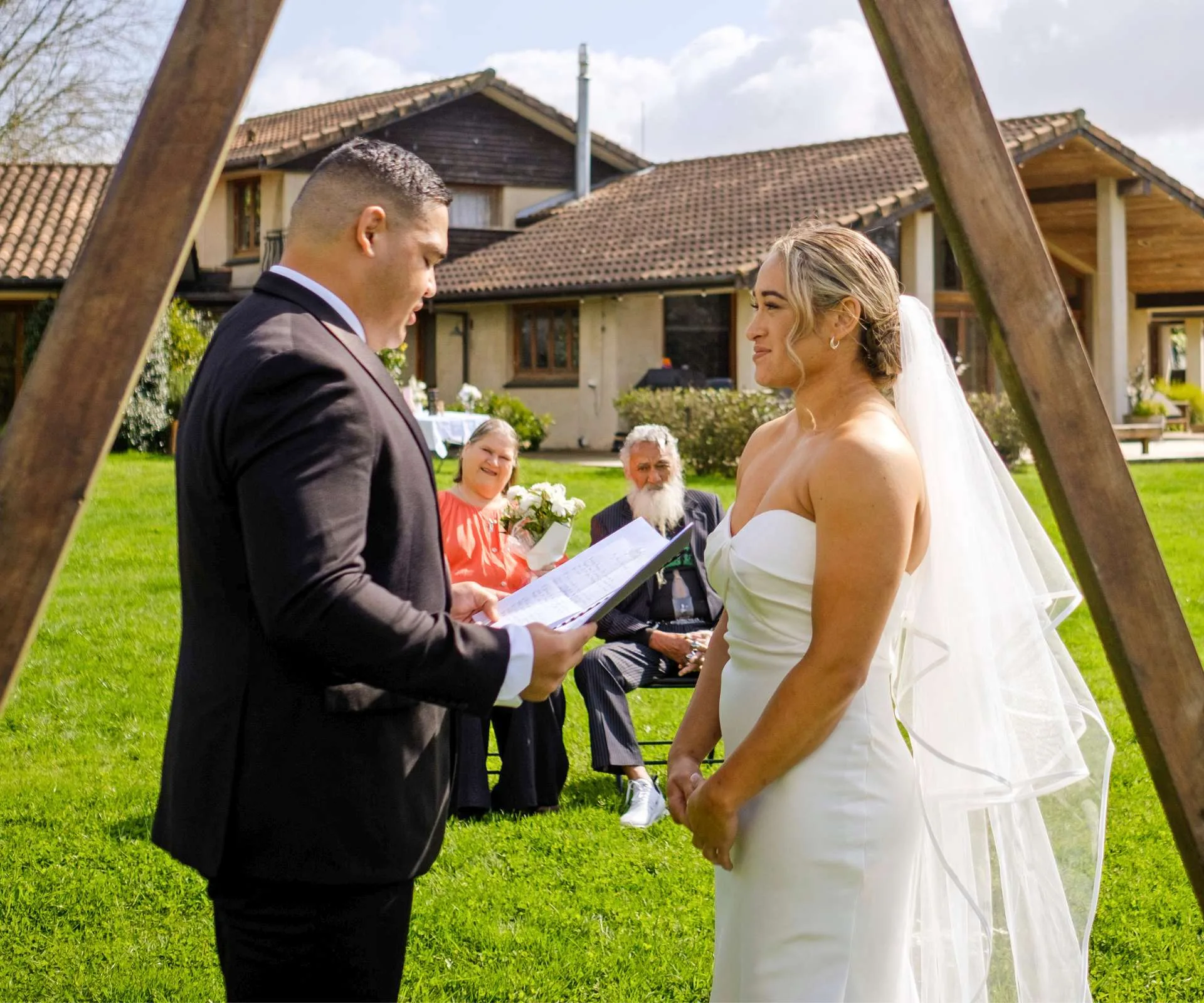 Reading their vows