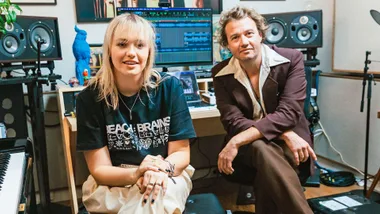 Chris Mac with Bella Rafflyn in the studio