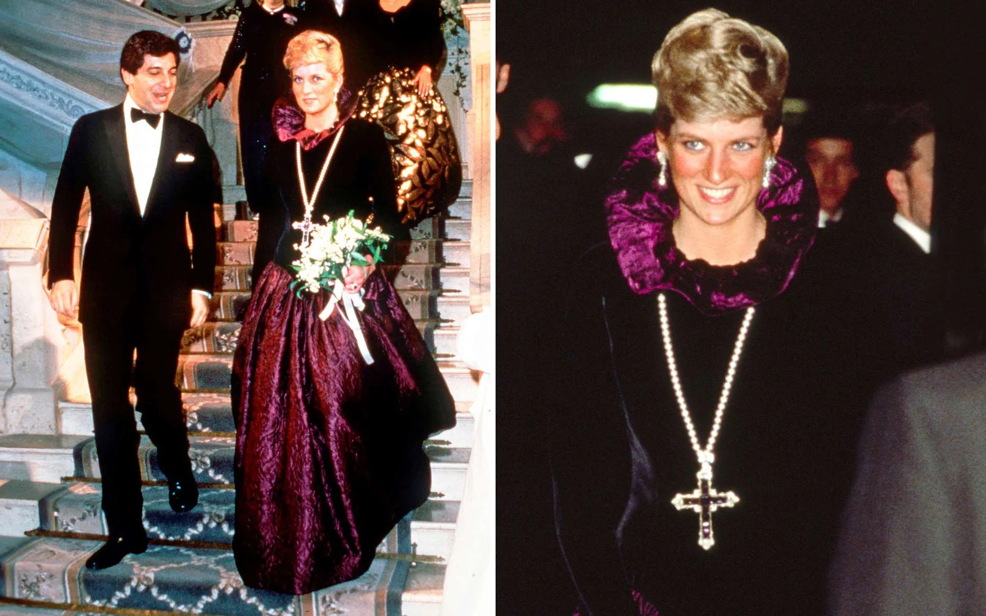 Richard with Diana in 1987, with Diana wearing the crucifix he found for her