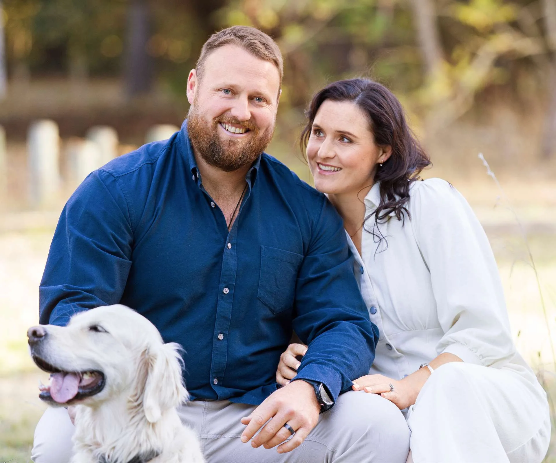 Tom and Dana Walsh with their dog, Rippa