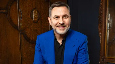 David Walliams in a bright blue suit