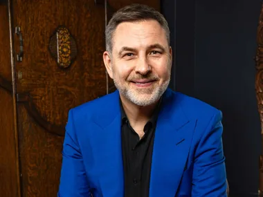 David Walliams in a bright blue suit