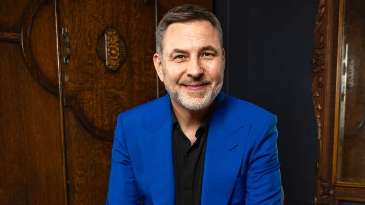 David Walliams in a bright blue suit