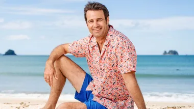 Millen on the beach before Celebrity Treasure Island