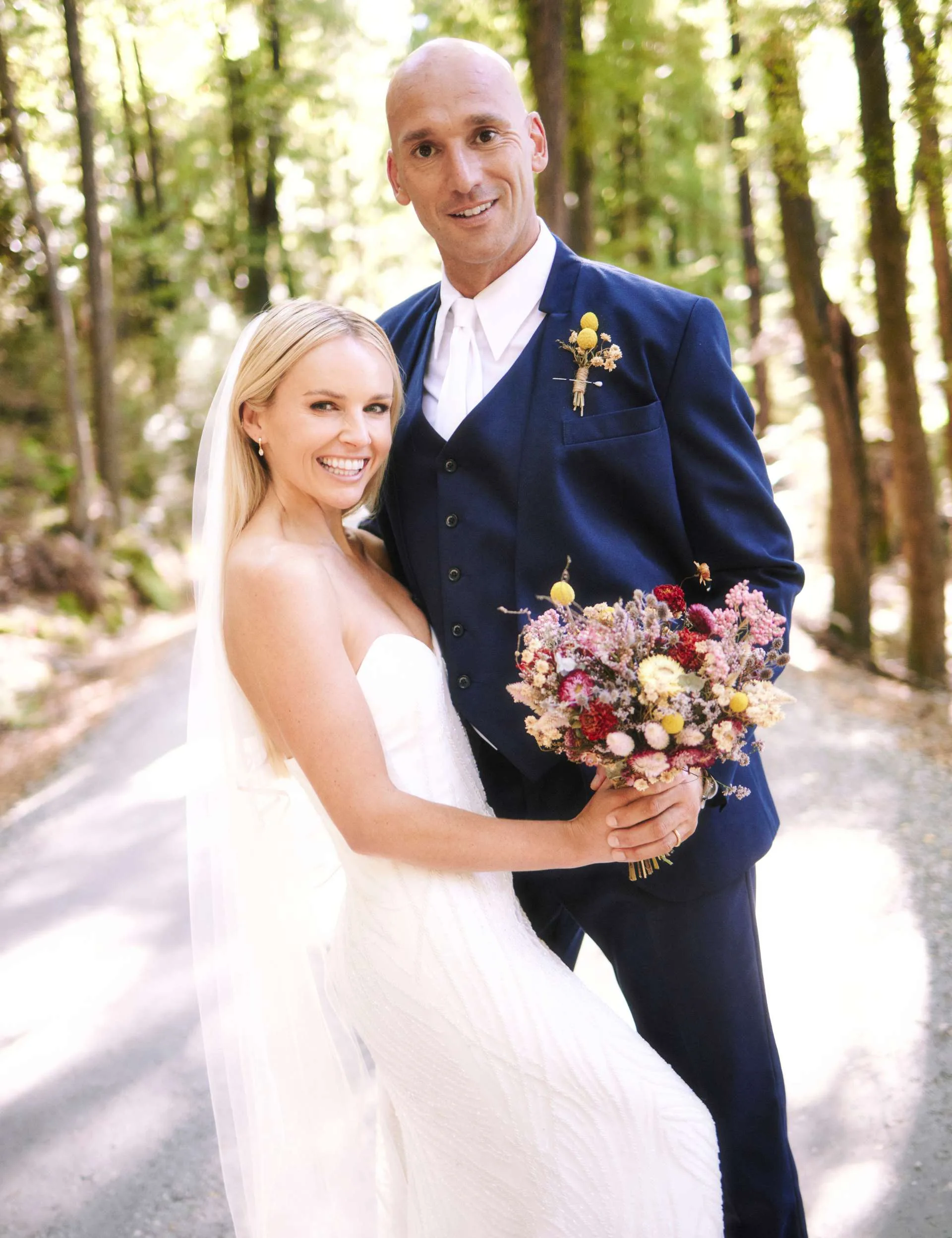 Kim Crossman with her husband Tom on their wedding day