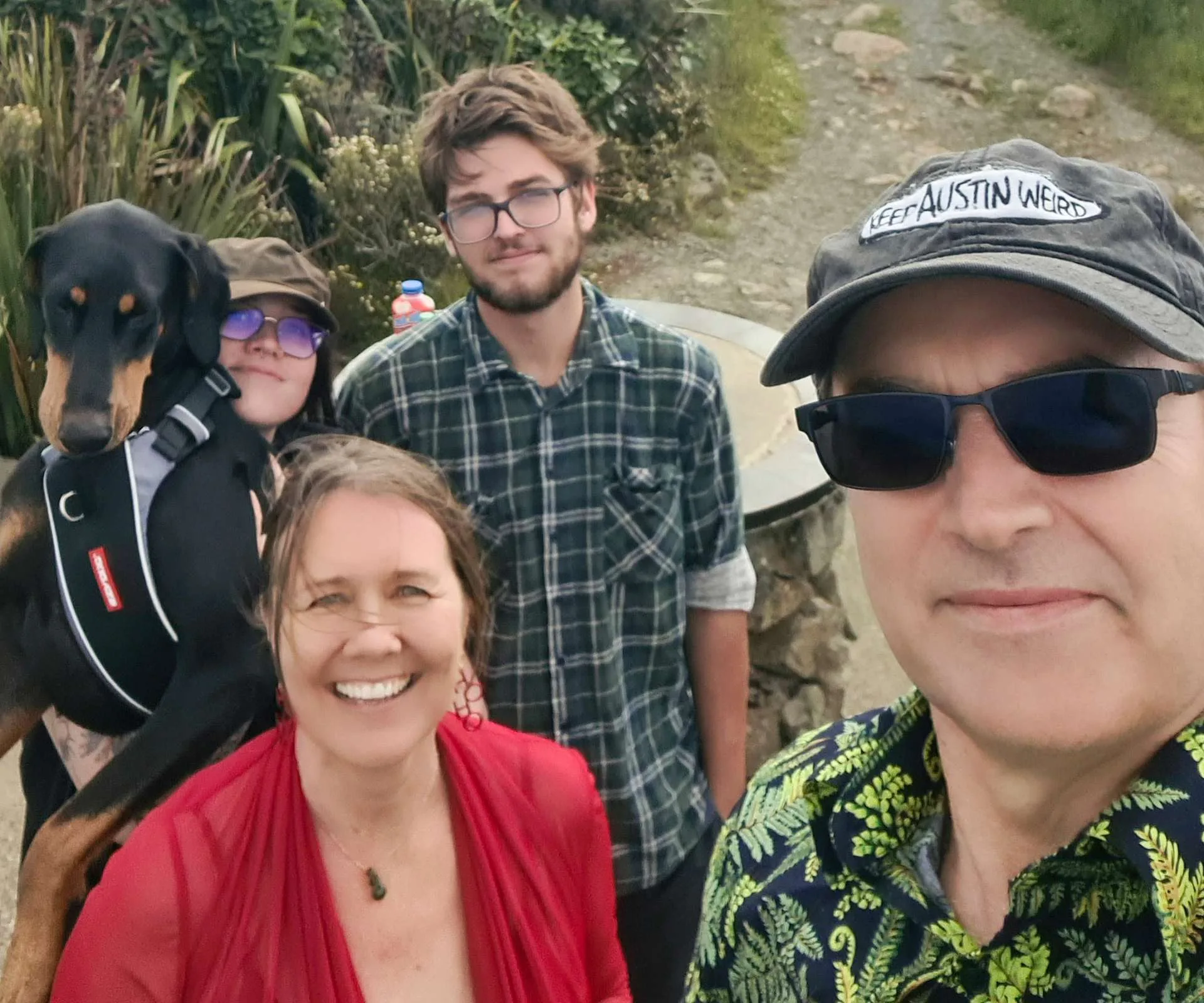 Kim Forrester with her family on an outdoor walk