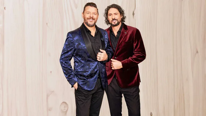 My kitchen rules hosts Colin Fassnidge and Manu Fieldel