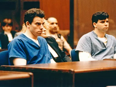 The Menendez brothers during their court case