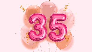 Woman's Day's 35th birthday balloons