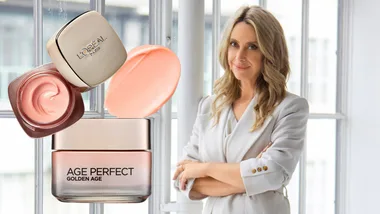 Sarah Henry and products from the L’Oréal Paris Age Perfect Golden Age Range