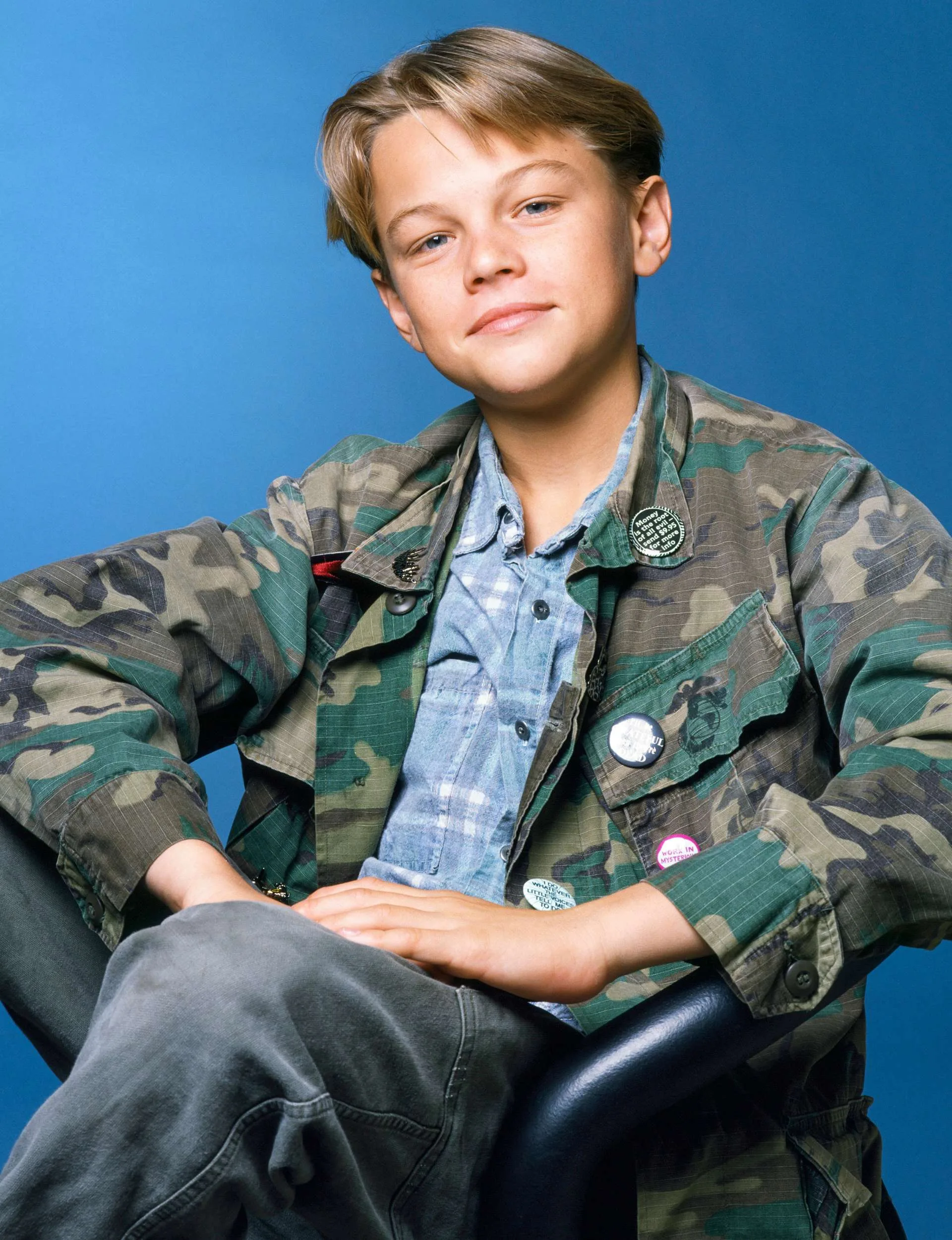 A young Leonardo DiCaprio headshot