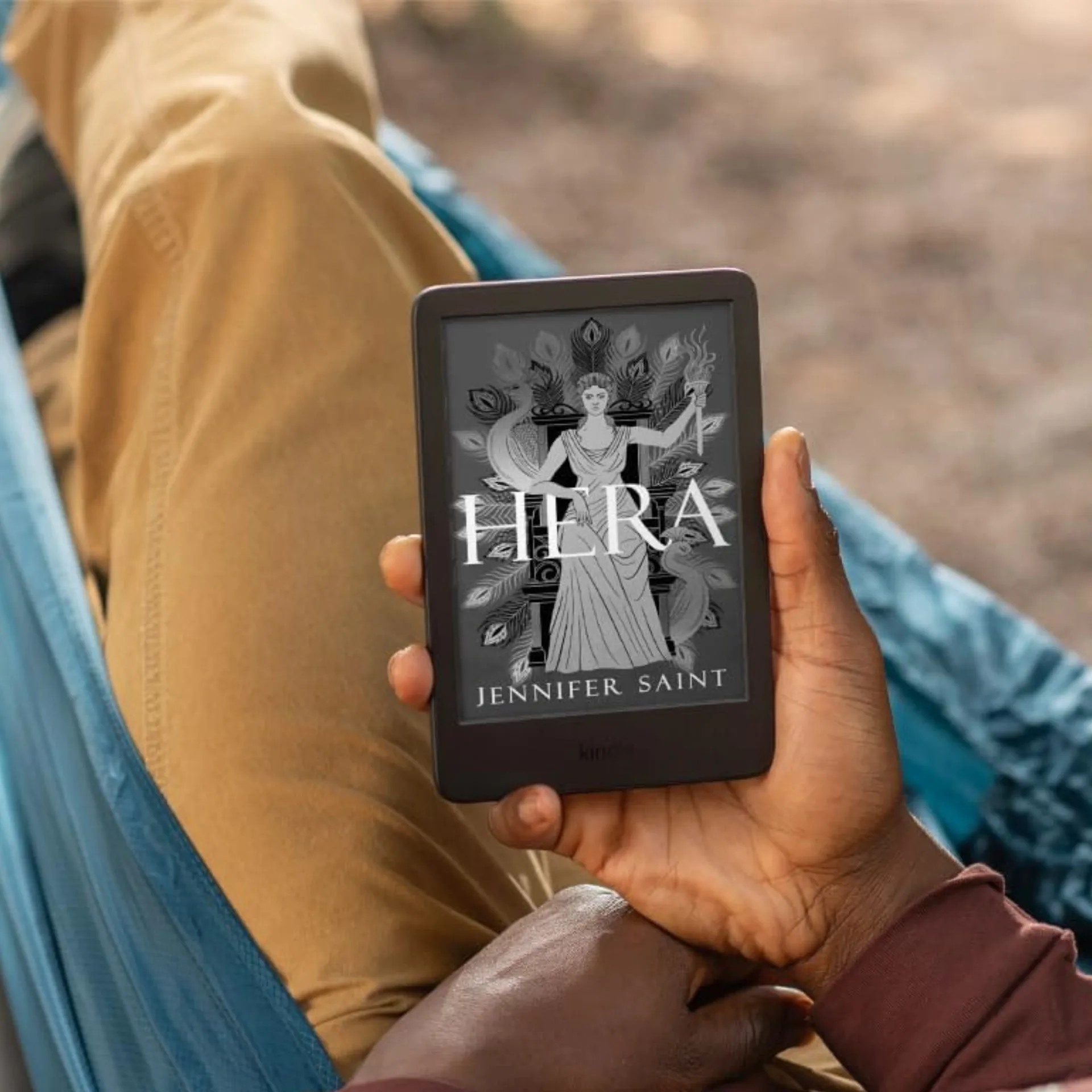 Someone reading 'Hera' on their Kindle