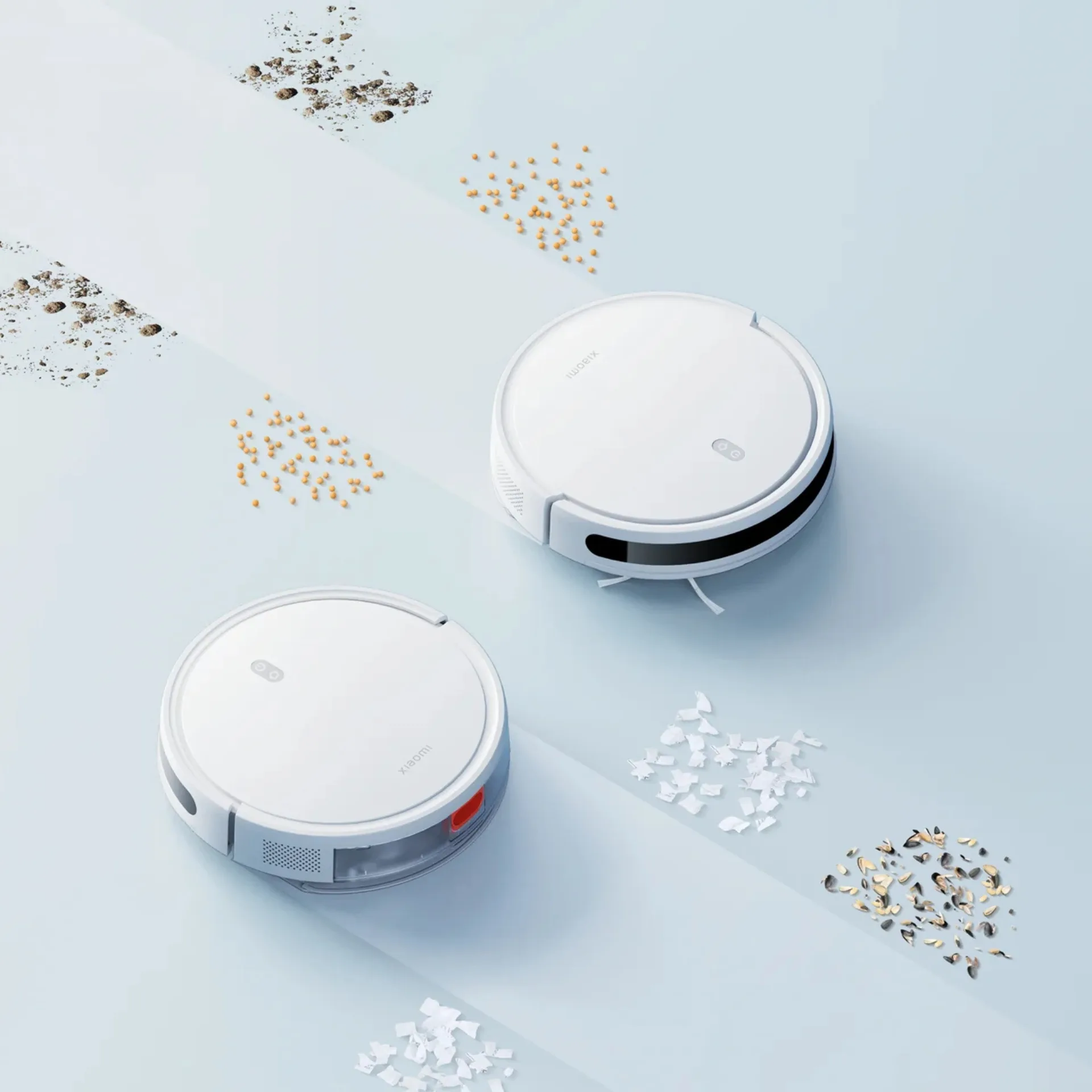 A graphic of a robot vacuum