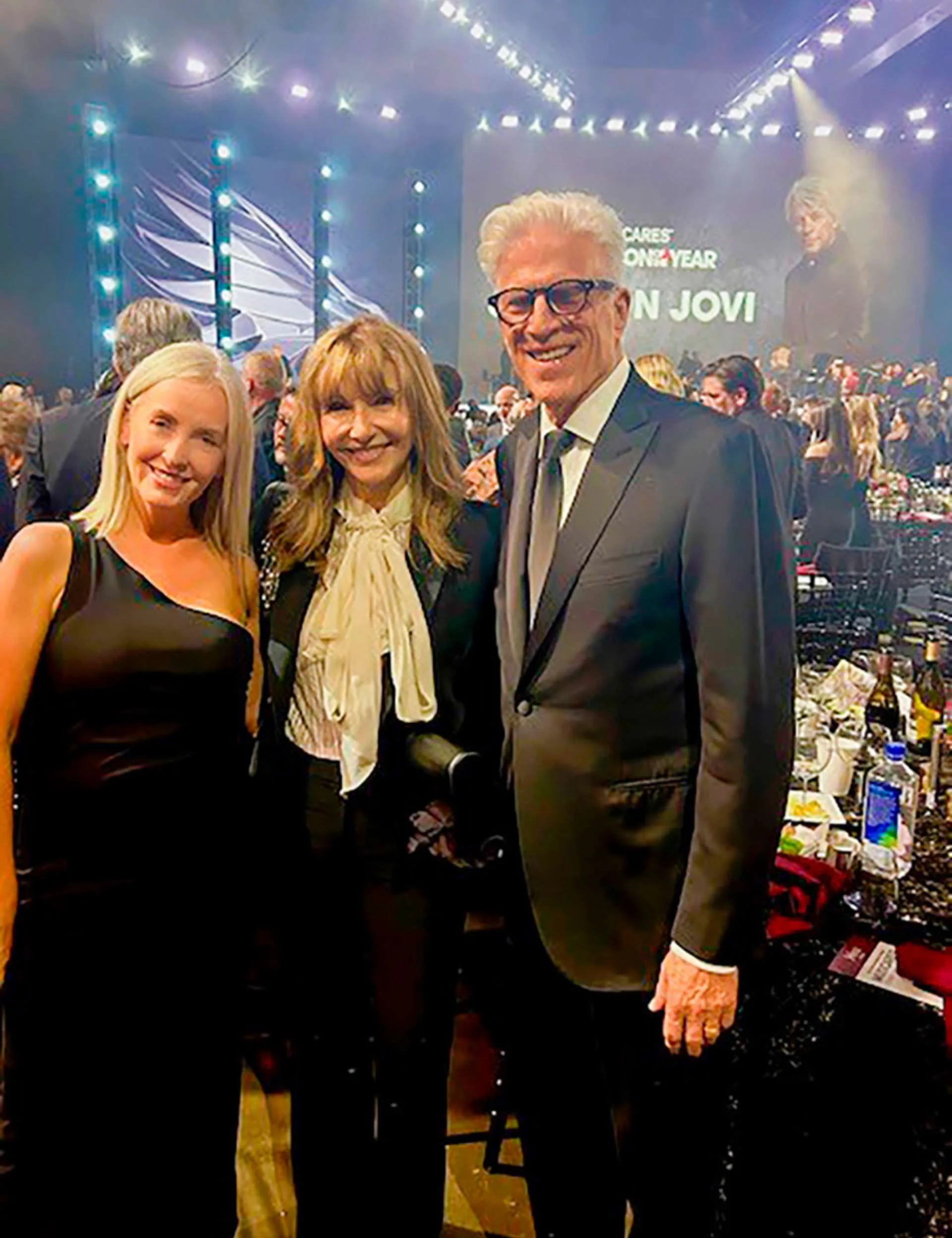 Tracey Donaldson with actors at the Bon Jovi tribute show