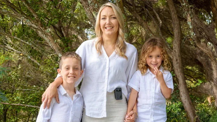 Ana Hutchins with her sons