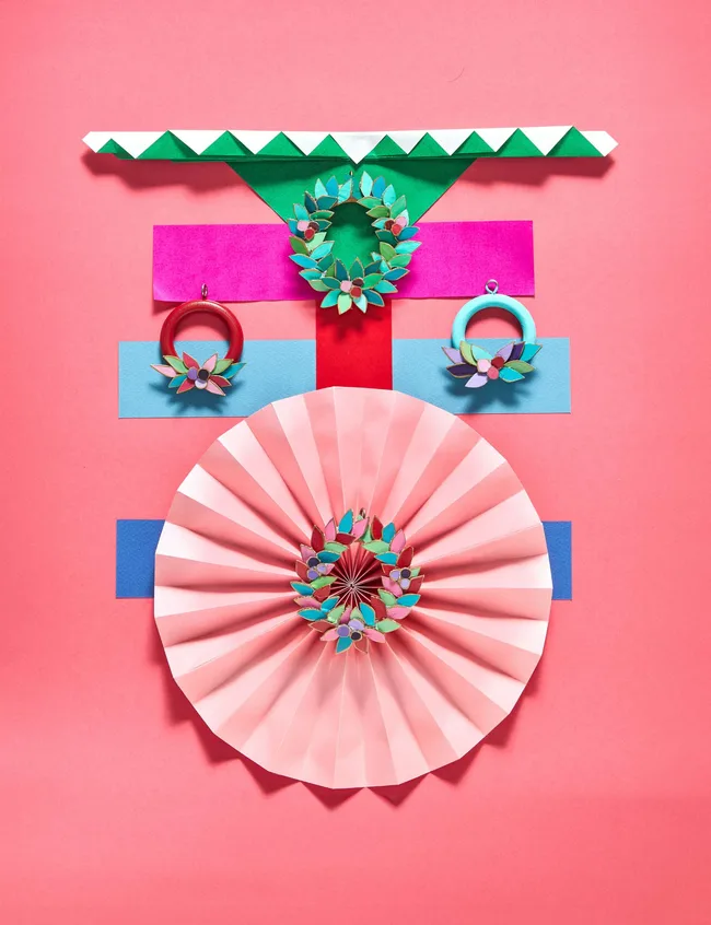 Christmas crafts for kids curtain ring wreath