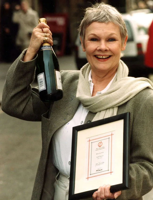 Dame Judi Dench when she was made Dame Commander of the Order of the British Empire in 1988