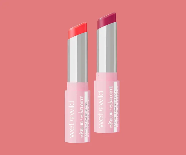 Wet n Wild Rich Cloud Pout Soft Blur Matte Lipsticks in Bali Blossom and Homecoming Queen.