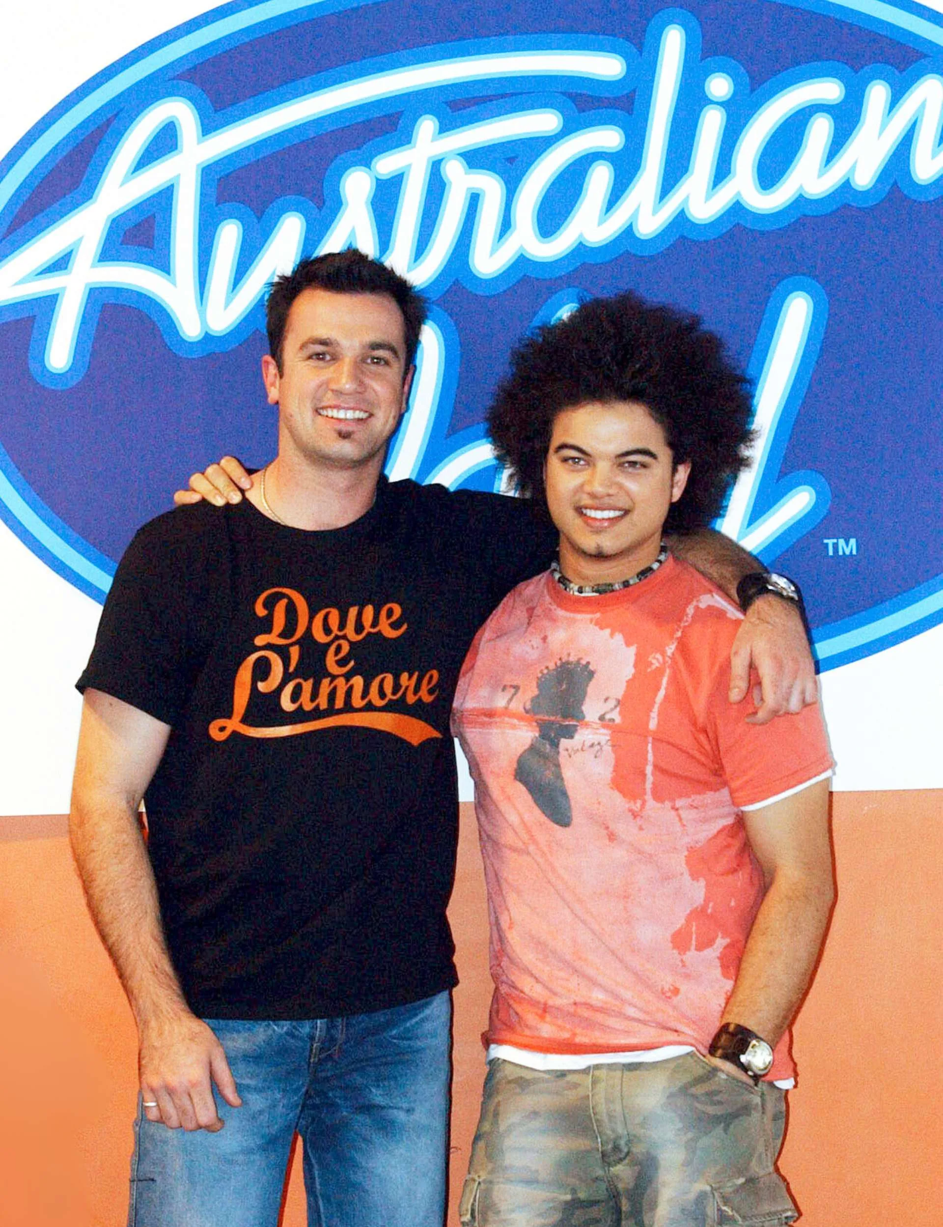 Shannon Noll with Guy Sebastian on Australian Idol