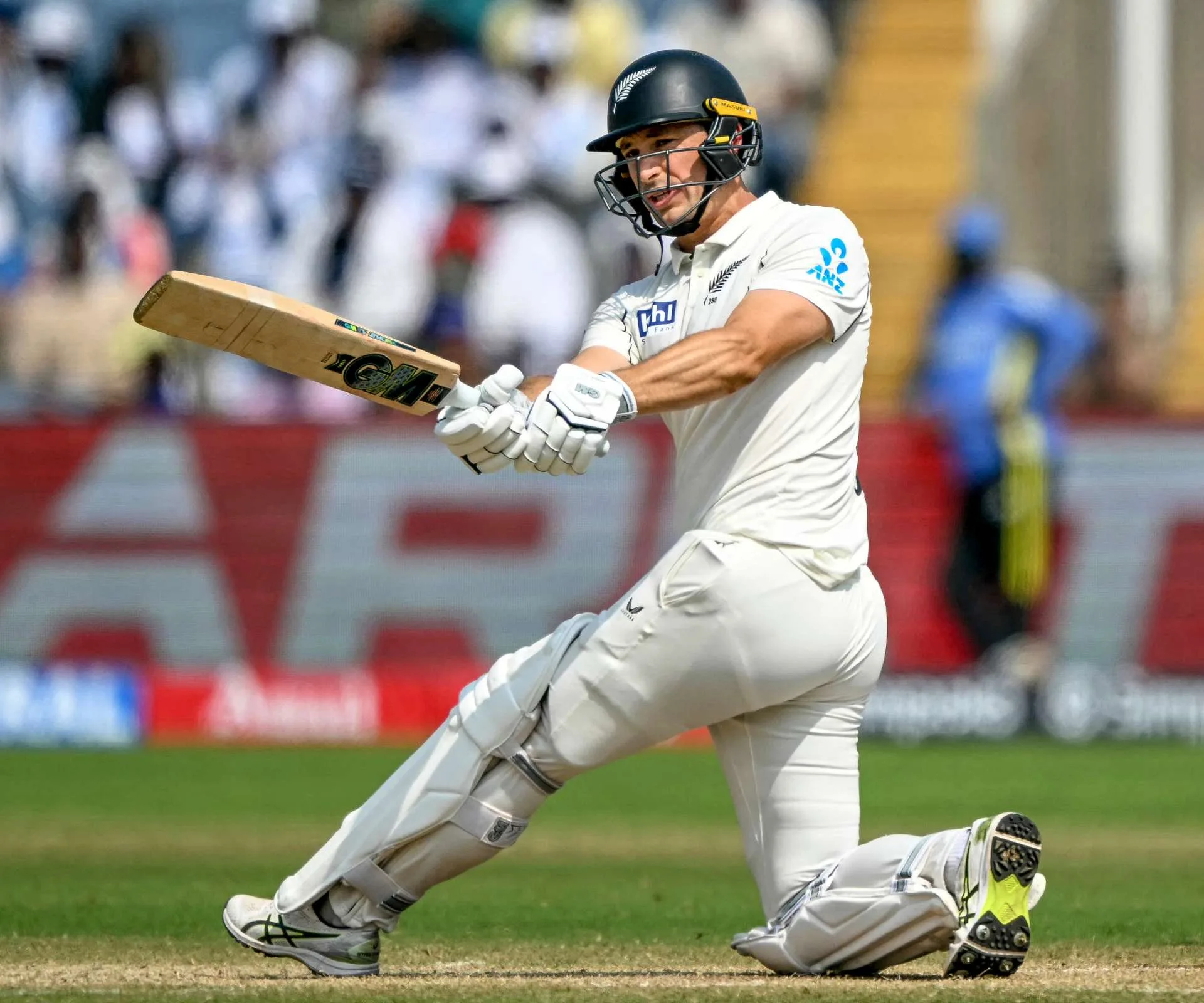 Will Young swinging his cricket bat
