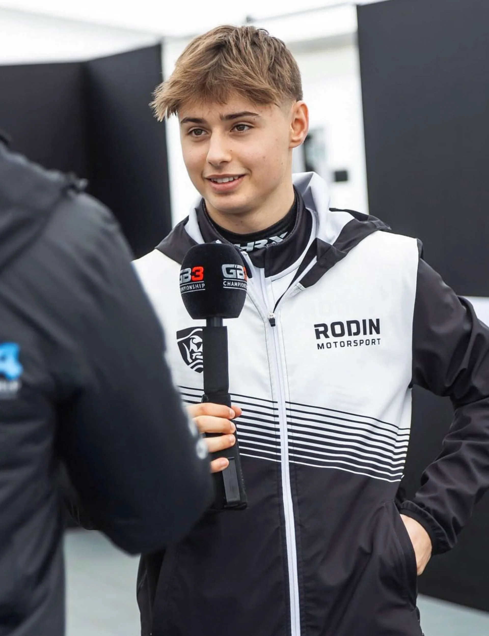 Being interviewed trackside