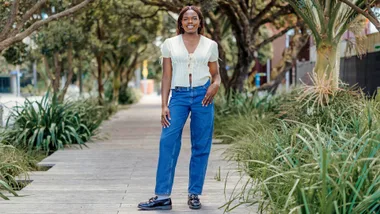 Grace Nweke standing on a footpath