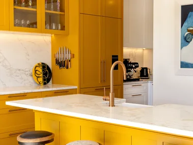 Bright yellow kitchen