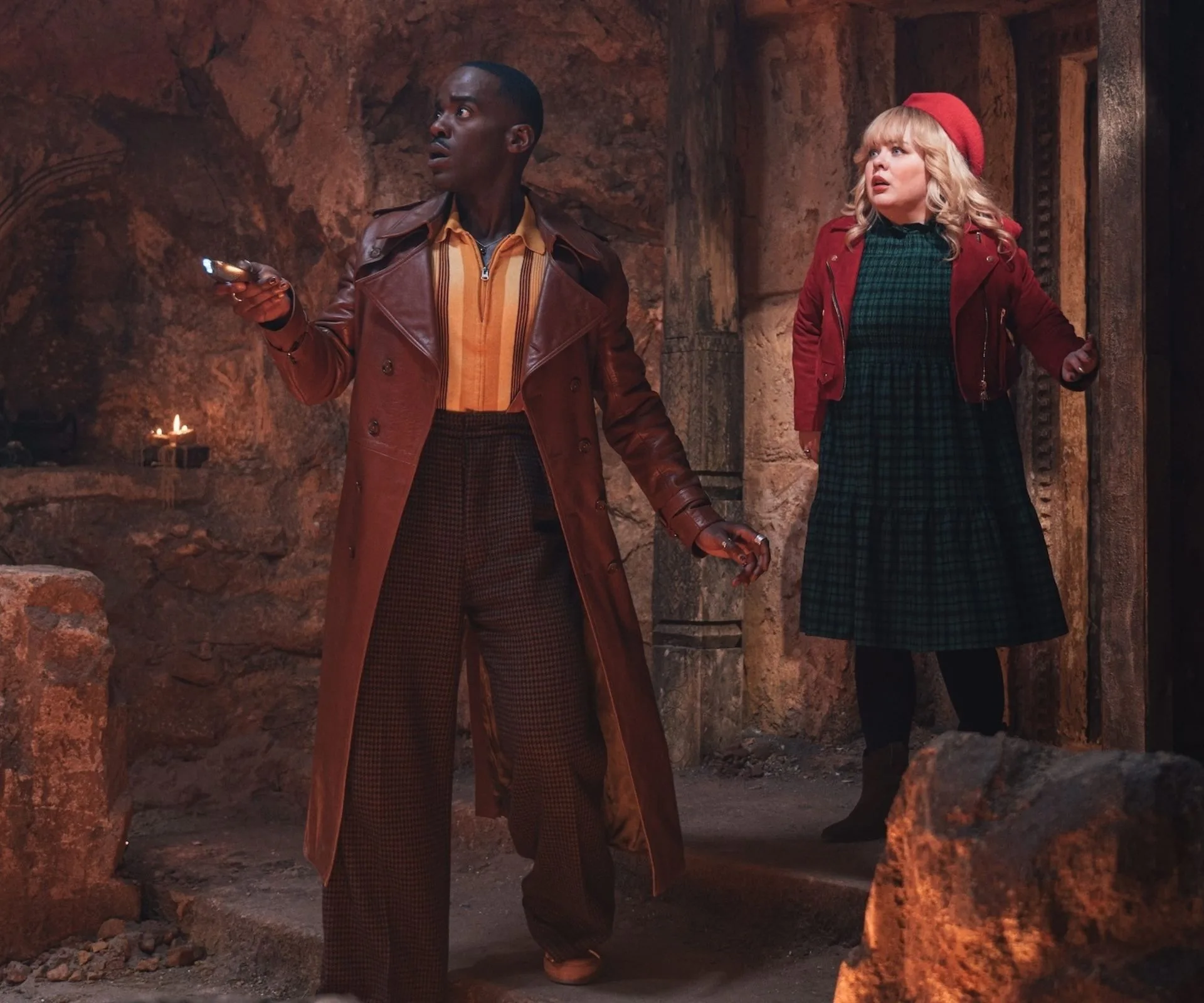 Ncuti Gatwa and Nicola Coughlan in the new Christmas special.