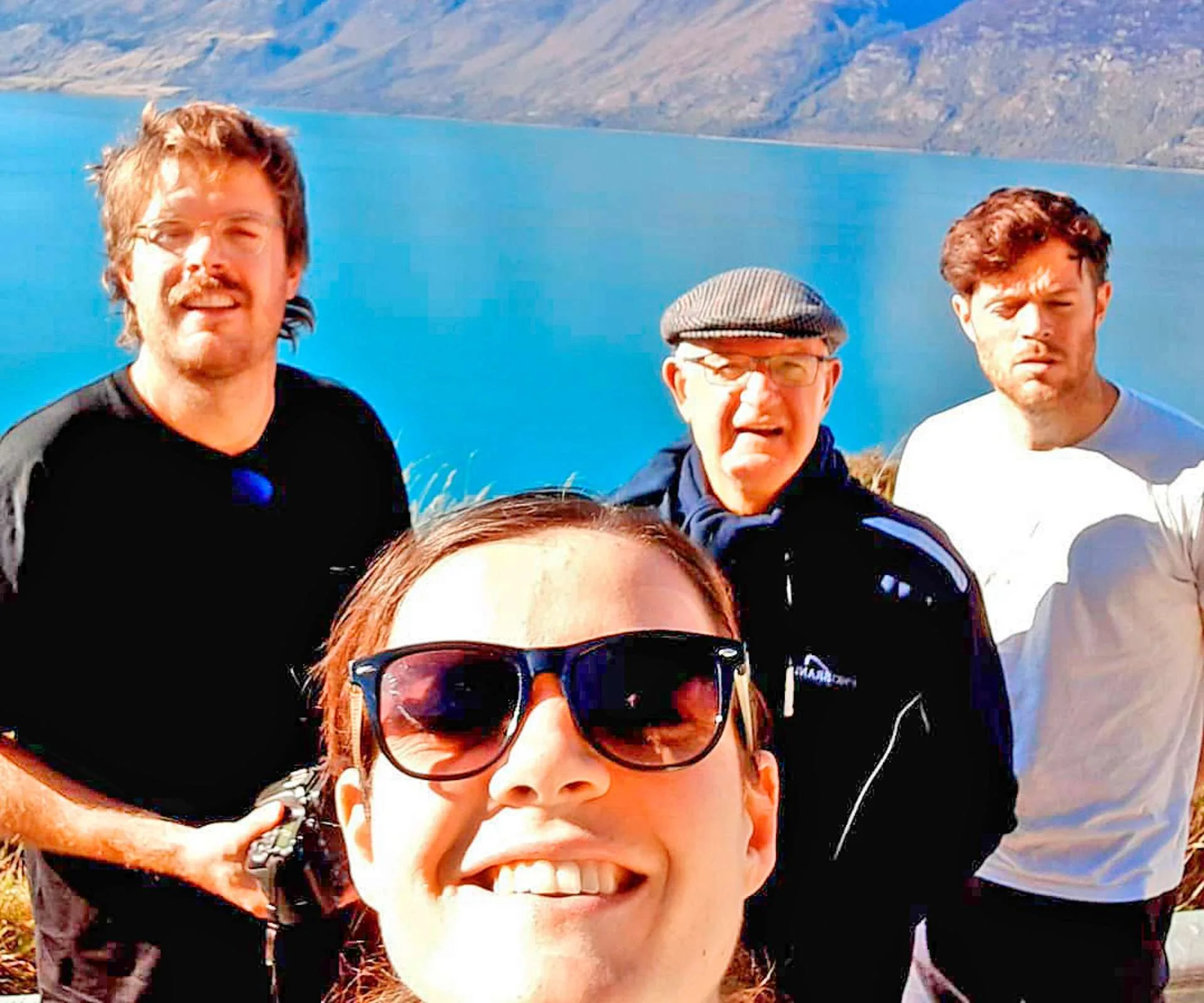 Guy Williams with his siblings and dad on holiday