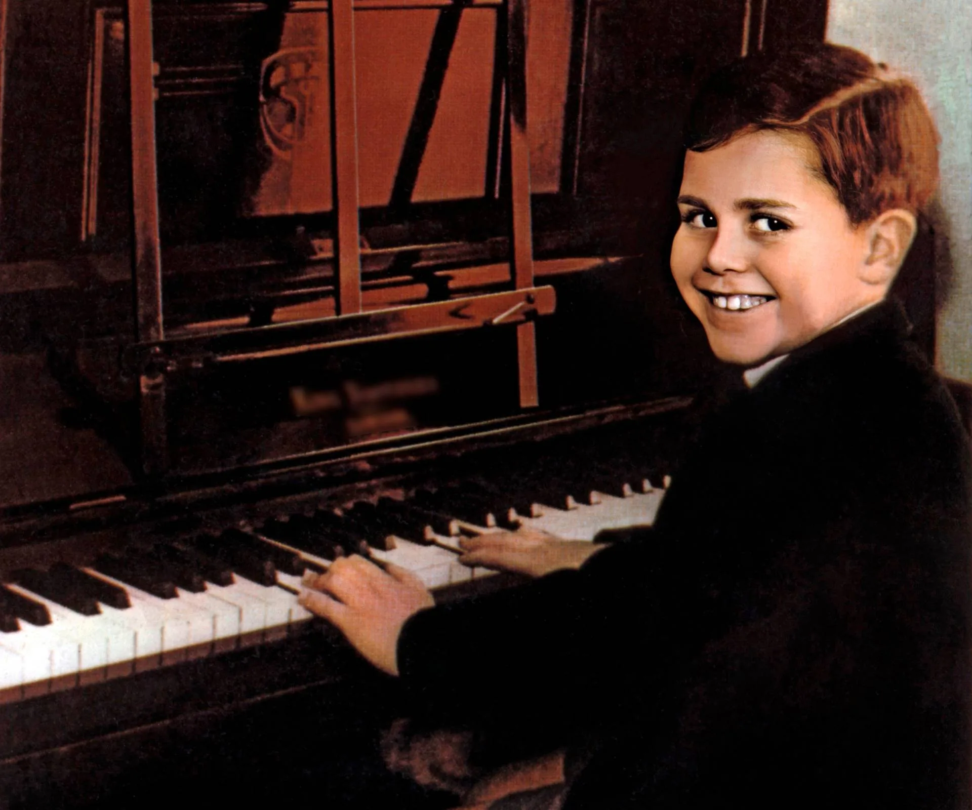 Playing the piano as a child